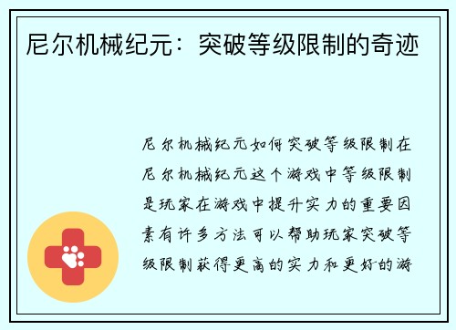 尼尔机械纪元：突破等级限制的奇迹